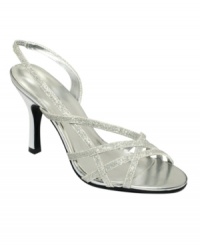 The perfect height, the perfect sparkle. Karen Scott's Kayden pumps are a glistening, strappy sensation with a long asymmetrical strap and other shorter ones that crisscross across the vamp. The perfect height, the perfect sparkle. Karen Scott's Kayden pumps are a glistening, strappy sensation with a long asymmetrical strap and other shorter ones that crisscross across the vamp.
