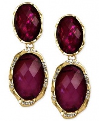 Jones New York Earrings, Worn Gold-Tone Bead Double Drop Clip-On Earrings Jones New York Earrings, Worn Gold-Tone Bead Double Drop Clip-On Earrings