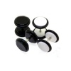 Lot of 2 Pair Fake Plugs Black & White Acrylic Uv 16G (1.2mm) Studs - 0G(8mm) Gauges Look-Sold As 2 Pair (4 Pieces)