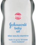 Johnson's Baby Oil, Aloe Vera and Vitamin E, 20 Ounce (Pack of 2)