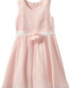 Us Angels Girls 2-6X Chiffon Tank Dress with Soft Belt, Blush Pink, 6