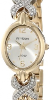 Armitron Women's 75-3176SET NOW Swarovski Crystal Accented Gold-Tone Bracelet Set Watch Armitron Women's 75-3176SET NOW Swarovski Crystal Accented Gold-Tone Bracelet Set Watch