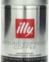 illy, Ground Espresso Coffe, Fine Grind (Dark Roast, Black Band), 8.8-Ounce Tins (Pack of 2)