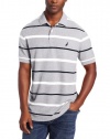 Nautica Men's Short Sleeve Stripe Deck Polo