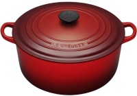 Le Creuset Enameled Cast-Iron 7-1/4-Quart Round French Oven, Cherry Red Le Creuset Enameled Cast-Iron 7-1/4-Quart Round French Oven, Cherry Red