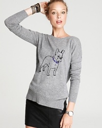 Get playful in this Aqua Cashmere sweater with a bulldog intarsia sporting golden studs for a touch of tough-luxe. Paired with everything from leather mini to denim skinnies, this posh piece is a must-have. Get playful in this Aqua Cashmere sweater with a bulldog intarsia sporting golden studs for a touch of tough-luxe. Paired with everything from leather mini to denim skinnies, this posh piece is a must-have.