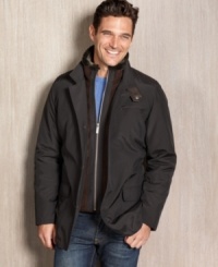 Classic and modern intertwine in this attractive and versatile coat from Nautica. Classic and modern intertwine in this attractive and versatile coat from Nautica.