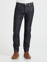 Classic blues, cut with a slightly slimmer leg and made for any weekend reason or season.Five-pocket styleAbout 33 from shoulder to hemCottonMachine washImported Classic blues, cut with a slightly slimmer leg and made for any weekend reason or season.Five-pocket styleAbout 33 from shoulder to hemCottonMachine washImported