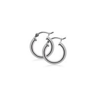 BDES005 3mm Thick 15mm Diameter Sterling Silver Hoop Earrings BDES005 3mm Thick 15mm Diameter Sterling Silver Hoop Earrings