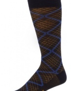 HUGO BOSS Men's Criss Cross Argyle Mid Calf Dress Sock