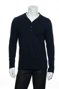 Alfani Red Men's Blue Henley Shirt Alfani Red Men's Blue Henley Shirt