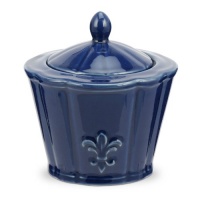 Portmeirion Fleur De Lys Blue Covered Sugar Portmeirion Fleur De Lys Blue Covered Sugar