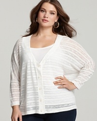 JET by John Eshaya Plus Size Striped Cardigan JET by John Eshaya Plus Size Striped Cardigan