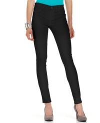 These petite denim leggings by Calvin Klein Jeans offer the skinniest fit - perfect for layering with a billowy tunic or a crisp button-front shirt. These petite denim leggings by Calvin Klein Jeans offer the skinniest fit - perfect for layering with a billowy tunic or a crisp button-front shirt.