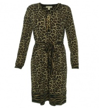Michael Kors Women's Long Sleeve Jersey Dress Caramel XL Michael Kors Women's Long Sleeve Jersey Dress Caramel XL
