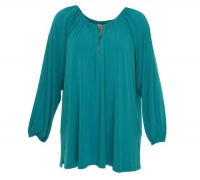 Michael Kors Women's Chain Neck Long Sleeve Shirt Tile Blue 3X Michael Kors Women's Chain Neck Long Sleeve Shirt Tile Blue 3X