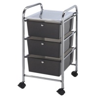 Blue Hills Studio 13-Inch by 26-Inch by 15-1/2-Inch Storage Cart with 3 Drawers, Smoke Blue Hills Studio 13-Inch by 26-Inch by 15-1/2-Inch Storage Cart with 3 Drawers, Smoke