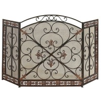 Fleur De Lis Iron Fireplace Screen