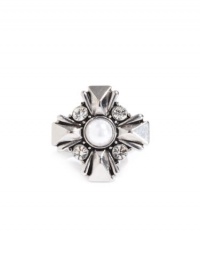 GUESS Women's Silver-Tone Cross Stretch Ring, SILVER GUESS Women's Silver-Tone Cross Stretch Ring, SILVER