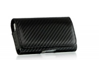 Black Carbon Fiber Design Horizontal Leather Pouch Case for Nokia C3 Black Carbon Fiber Design Horizontal Leather Pouch Case for Nokia C3