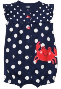 Carter's Anything but Crabby Romper (Sizes NB - 9M) - navy, 6 months Carter's Anything but Crabby Romper (Sizes NB - 9M) - navy, 6 months