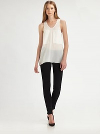 Airy chiffon paneling and a lengthy silhouette enhance this touchably soft silk tank. ScoopneckSleevelessLonger length hits below hipsSilkDry cleanImportedSIZE & FITModel shown is 5'10 (177cm) wearing US size Small. Airy chiffon paneling and a lengthy silhouette enhance this touchably soft silk tank. ScoopneckSleevelessLonger length hits below hipsSilkDry cleanImportedSIZE & FITModel shown is 5'10 (177cm) wearing US size Small.