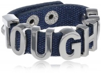 BCBGeneration Dark Blue Canvas and Rhodium Tough Affirmation Bracelet BCBGeneration Dark Blue Canvas and Rhodium Tough Affirmation Bracelet