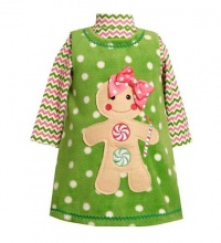 Bonnie Baby Infant Girls 2-Pc Green Fleece Jumper Set, Gingerbread Man, 3-6 Months Bonnie Baby Infant Girls 2-Pc Green Fleece Jumper Set, Gingerbread Man, 3-6 Months