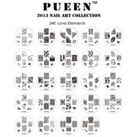 PUEEN 2013 Nail Art Stamp Collection Set 24E - LOVE ELEMENTS - NEW Unique Set of 24 Nailart Polish Stamping Manicure Image Plates Accessories Kit (Totaling 144 Images) with BONUS Storage Case PUEEN 2013 Nail Art Stamp Collection Set 24E - LOVE ELEMENTS - NEW Unique Set of 24 Nailart Polish Stamping Manicure Image Plates Accessories Kit (Totaling 144 Images) with BONUS Storage Case