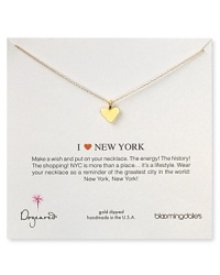 Get in a NY state of mind with this Dogeared pendant necklace, which dangles a delicate love note to your kind of town. Get in a NY state of mind with this Dogeared pendant necklace, which dangles a delicate love note to your kind of town.