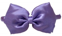 A Girl Company Satin Purple Headband with attached Layered Hair Bow A Girl Company Satin Purple Headband with attached Layered Hair Bow