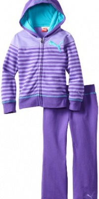Puma - Kids Girls 2-6X Little Striped Hoodie Set Puma - Kids Girls 2-6X Little Striped Hoodie Set