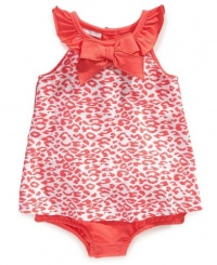 First Impressions Infant Girls Orange Sunsuit, Leopard Print, 0-3 Months First Impressions Infant Girls Orange Sunsuit, Leopard Print, 0-3 Months