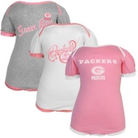 Green Bay Packers Infant Girls Bodysuit 3-Piece Set (12M) Green Bay Packers Infant Girls Bodysuit 3-Piece Set (12M)