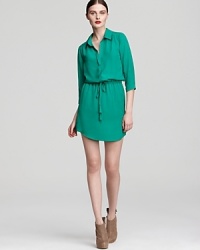 Office chic is simple with this classic Aqua shirt dress, updated in the season's must-have hue. Office chic is simple with this classic Aqua shirt dress, updated in the season's must-have hue.