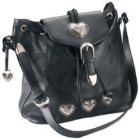 Maxam Brand Saddle Handbag W/ Heart Accents ,Black,one size Maxam Brand Saddle Handbag W/ Heart Accents ,Black,one size