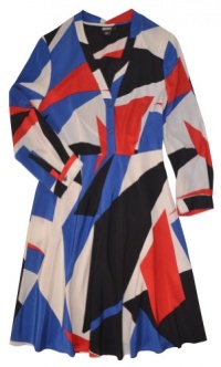 DKNY Women's Silk Three-Quarter Sleeves Dress 8 DKNY Women's Silk Three-Quarter Sleeves Dress 8