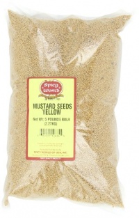 Spicy World Yellow Mustard Seeds Bulk, 5-Pounds