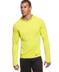 Whether it's many miles or just a few laps, this hooded running jacket from adidas utilizes CLIMACOOL technology to keep you dry and comfortable. Whether it's many miles or just a few laps, this hooded running jacket from adidas utilizes CLIMACOOL technology to keep you dry and comfortable.