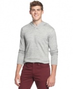 Two-in-one style. No need to layer your look with this cool pullover hoodie from Kenneth Cole Reaction.