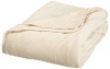 All Seasons Collection Micro Fleece Plush Solid F/Q Blanket, Ivory