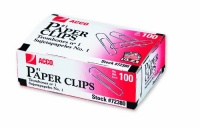 ACCO Economy #1 Paper Clips, Smooth, Size #1, 100 Clips Per Box, 10 Boxes (A7072380) ACCO Economy #1 Paper Clips, Smooth, Size #1, 100 Clips Per Box, 10 Boxes (A7072380)