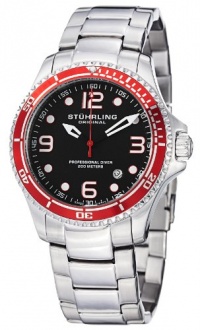 Stuhrling Original Men's 593.332TT11 Aquadiver Grand Regatta Swiss Quartz Diver Date Red Bezel Watch Stuhrling Original Men's 593.332TT11 Aquadiver Grand Regatta Swiss Quartz Diver Date Red Bezel Watch