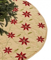 Macy's Holiday Lane 48 Gold Poinsettia Christmas Tree Skirt Macy's Holiday Lane 48 Gold Poinsettia Christmas Tree Skirt