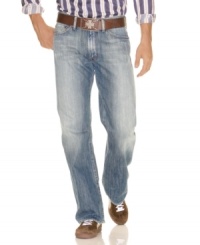 Get down and dirty in this low-rise dirty-wash jean. Blasting in legs and fraying along pockets and hem adds vintage appeal. Two-tone topstitching on back pockets and logo patch on back waistband. Five-pocket styling. Zip fly. Get down and dirty in this low-rise dirty-wash jean. Blasting in legs and fraying along pockets and hem adds vintage appeal. Two-tone topstitching on back pockets and logo patch on back waistband. Five-pocket styling. Zip fly.