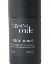 Armani Code by Giorgio Armani For Men. Alcohol Free Deodorant Stick 2.6-Ounces