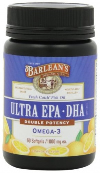 Barlean's Organic Oils Fresh Catch Fish Oil, ULTRA EPA-DHA, Orange Flavor 1000 mg, 60 Softgels Barlean's Organic Oils Fresh Catch Fish Oil, ULTRA EPA-DHA, Orange Flavor 1000 mg, 60 Softgels