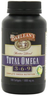 Barlean's Organic Oils Total Omega 1000 mg Softgels, 180-Count Bottle Barlean's Organic Oils Total Omega 1000 mg Softgels, 180-Count Bottle