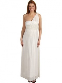 BCBG Maxazria Women's Angelic Silk Chiffon One Shoulder Evening Gown 12 White BCBG Maxazria Women's Angelic Silk Chiffon One Shoulder Evening Gown 12 White