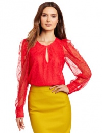 BCBGMAXAZRIA Women's Shina Lace Top, Red Berry, Large BCBGMAXAZRIA Women's Shina Lace Top, Red Berry, Large